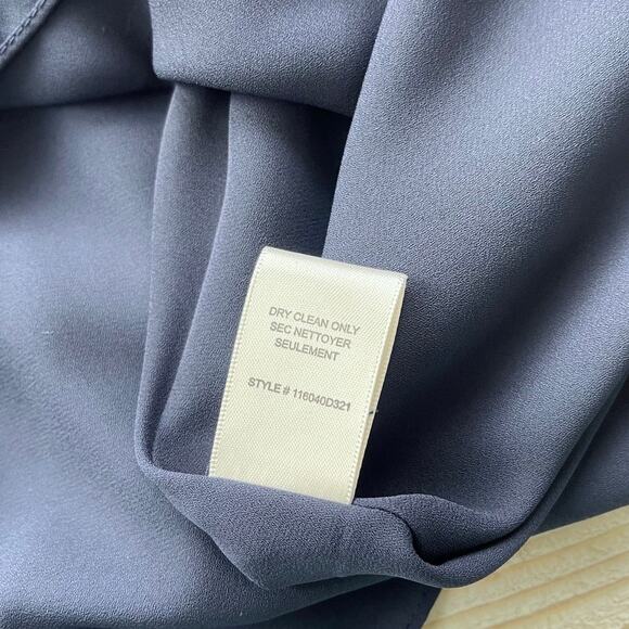 Rebecca Taylor Silk Blouson Long Sleeve Dress | Navy Size 8 - Picture 6 of 9